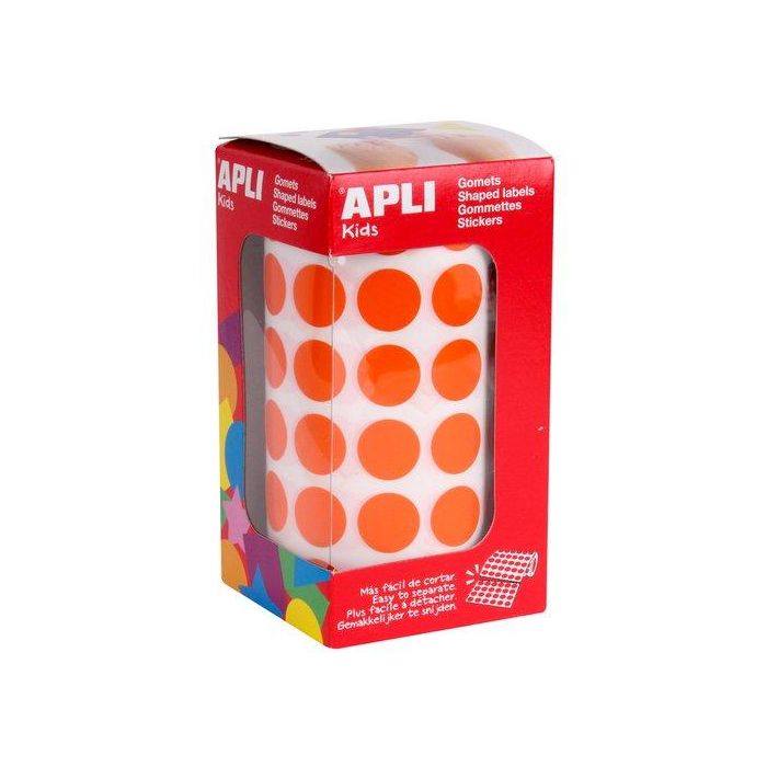 Gomets Apli Rollo 59H Circulo Ø 15 Mm Naranja 2.832 Uds. (11483)