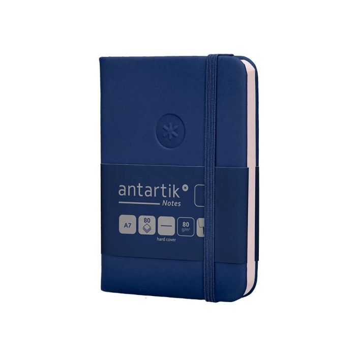 Cuaderno Con Gomilla Antartik Notes Tapa Dura A7 Hojas Lisas Azul Marino 80 Hojas 80 gr Fsc 3