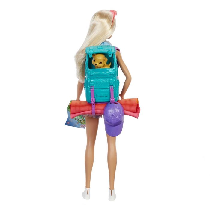 Barbie HDF73 Muñeca Barbie ¡Vamos De Camping! Malibu Aventuras al Aire Libre +10 Accesorios 2
