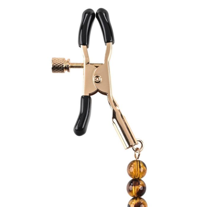 Cadena Con Pinzas Para Pezones Sportsheets Amber Beaded 16 Cadena Con Pinzas Para Pezones Sportsheets Amber Beaded 16