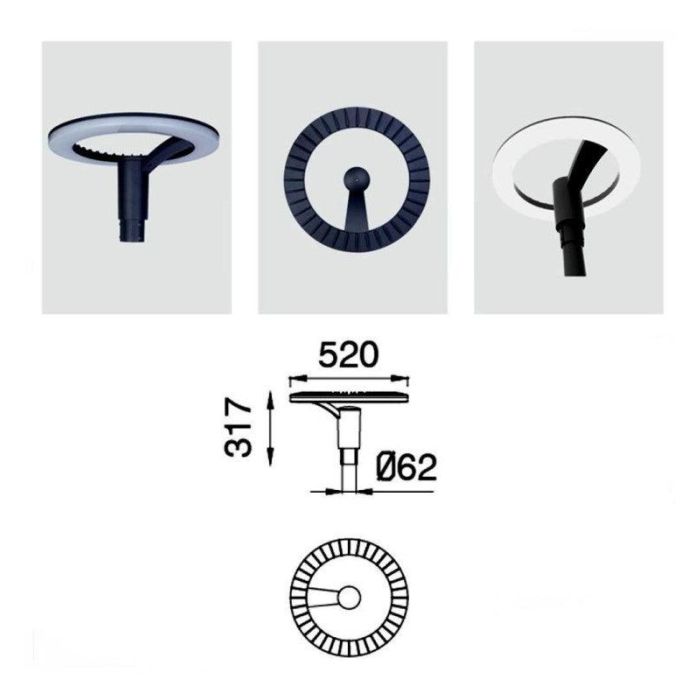 Farola LED 60W Philips Luxeon SMD 3030 160Lm/W Driver Inventronics IP65 120º 5000ºK 3