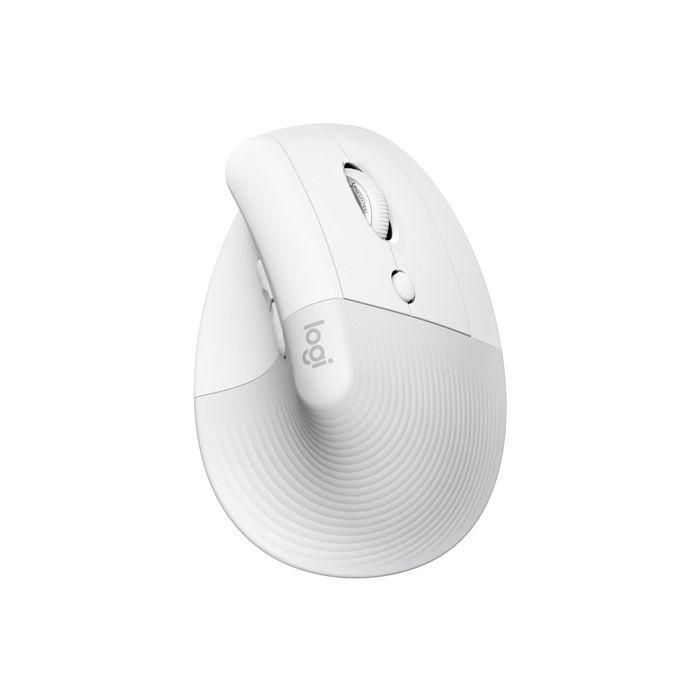 LOGITECH Raton Inalambrico 6 botones Ergonomico, Vertical, Videojuegos color Blanco crudo 2
