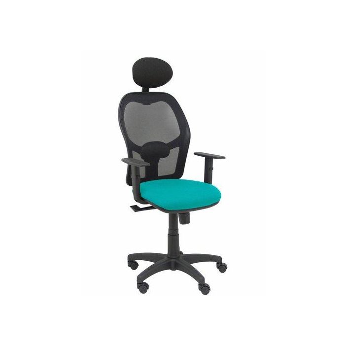 Silla Piqueras Y Crespo Alocen Brazos Regulables Cabecero Fijo Malla Negro Y Asiento Bali Turquesa