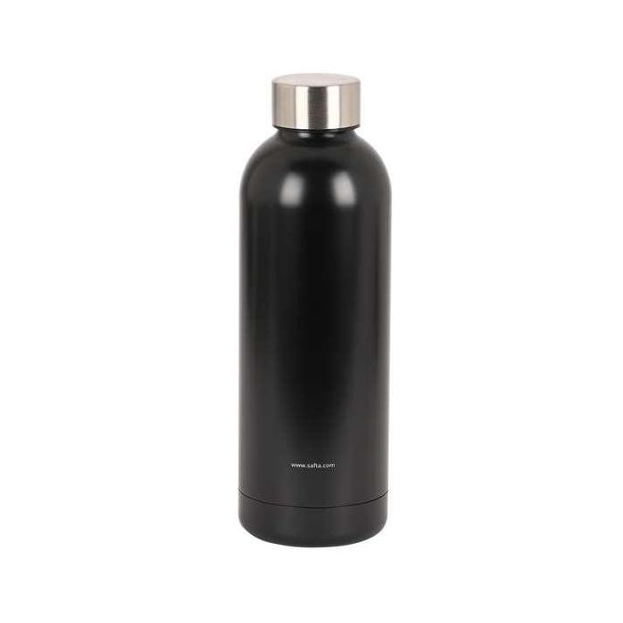 Botella Portaliquido Safta 500 mL Termo Acero Inoxidable Azul-Gris-Negro 225x70 mm 1 Botella Portaliquido Safta 500 mL Termo Acero Inoxidable Azul-Gris-Negro 225x70 mm 1