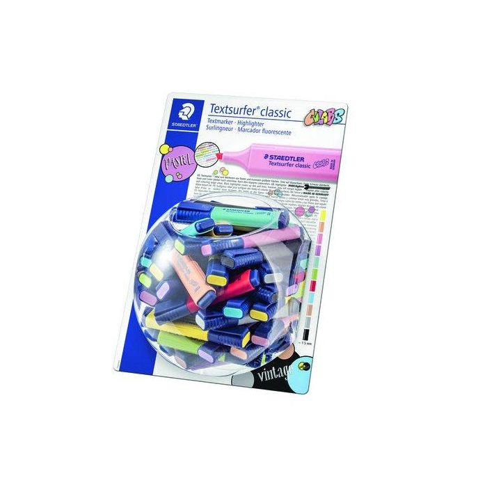 Marcador Fluor Staedtler 364 Textsurfer Classic Pastel&Vintage Surtido Expositor Bombonera De 100