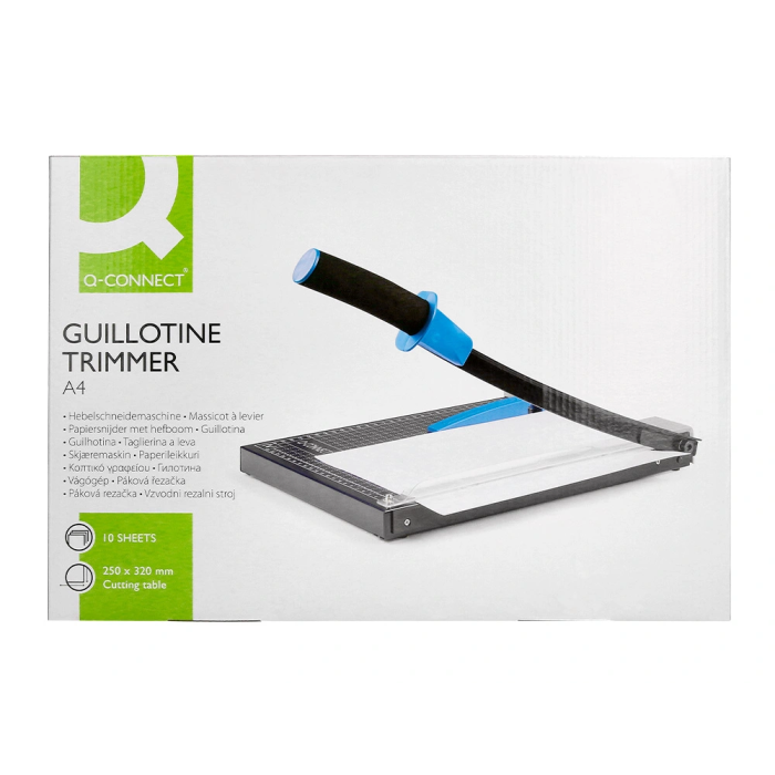Q-connect Cizalla Metálica de Palanca para Papel DIN A4, Capacidad de Corte 10 Hojas 4