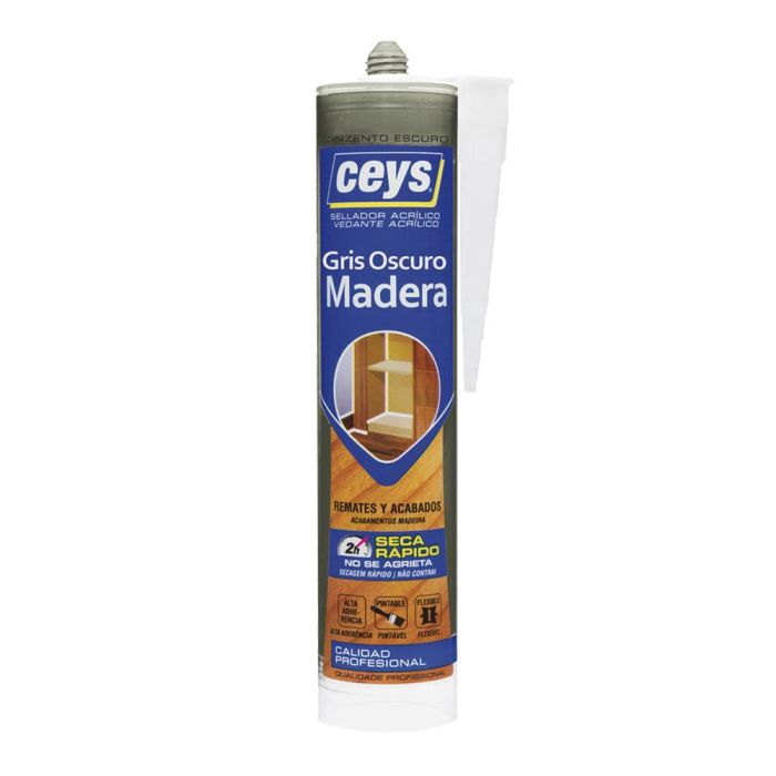 Ceys Sellador acrílico para madera gris oscuro, para juntas interiores 0 Ceys Sellador acrílico para madera gris oscuro, para juntas interiores 0