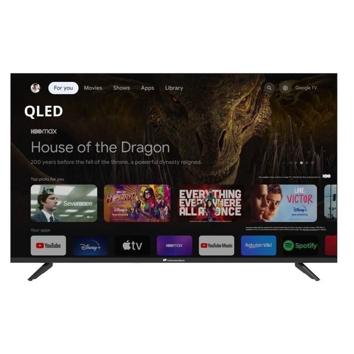 TV LED - CONTINENTAL EDISON - CELED43SGQLD24B6 - 43'' (109 cm) - QLED UHD 4K 3840x2160 - SMART GOOGLE - 4xHDMI - 2xUSB TV LED - CONTINENTAL EDISON - CELED43SGQLD24B6 - 43'' (109 cm) - QLED UHD 4K 3840x2160 - SMART GOOGLE - 4xHDMI - 2xUSB