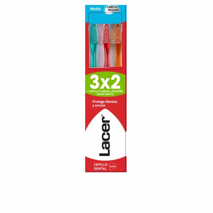 Lacer Cepillo Dental Cabezal Pequeño Medio Pack 3 Unidades Lacer Cepillo Dental Cabezal Pequeño Medio Pack 3 Unidades