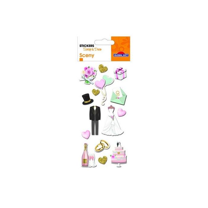 Stickers Grupo Global Gift Bolsa 1H Sceny Scrap & Deco Boda Relieve