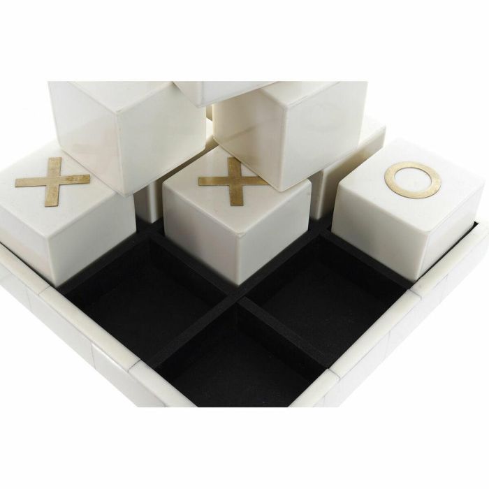 Juego De Mesa DKD Home Decor Marfil Dorado 21 x 6 x 21 cm 2