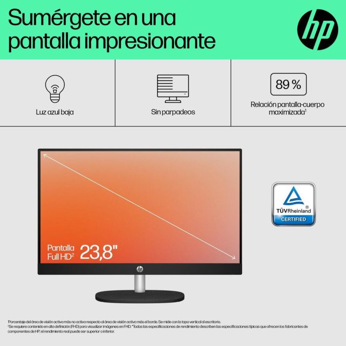 HP Ordenador All In One 24-cr0110Ns AMD Ryzen 5 7520U 16GB LPDDR5 1TB SSD 23.8" FHD IPS Antirreflectante Todo en Uno 5