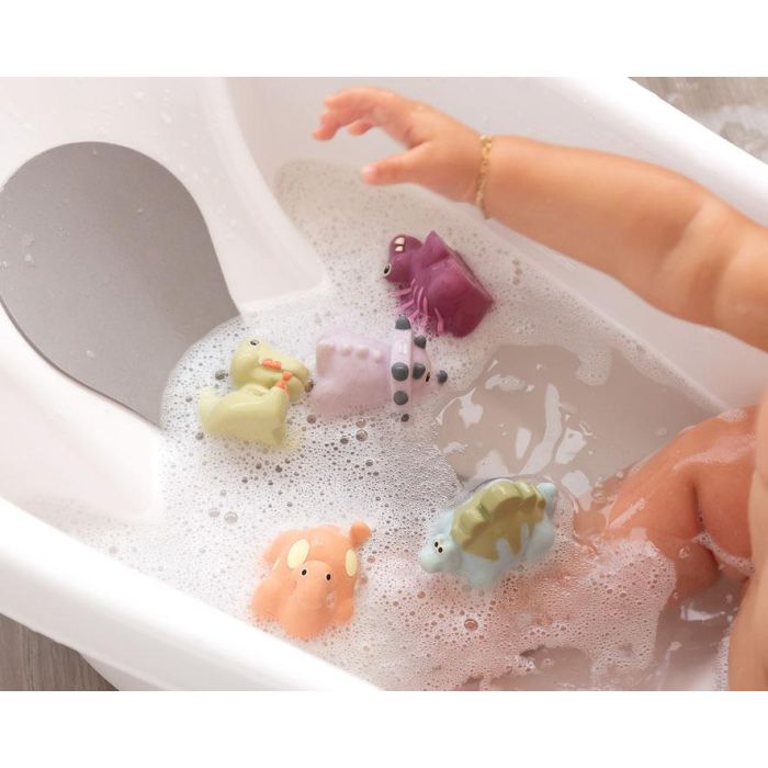 KioKids Set 5 Dinosaurios Antimoho para Baño Ecológicos 70% PVC 30% Trigo +4 Meses Juguetes Baño Bebé Multicolor 1