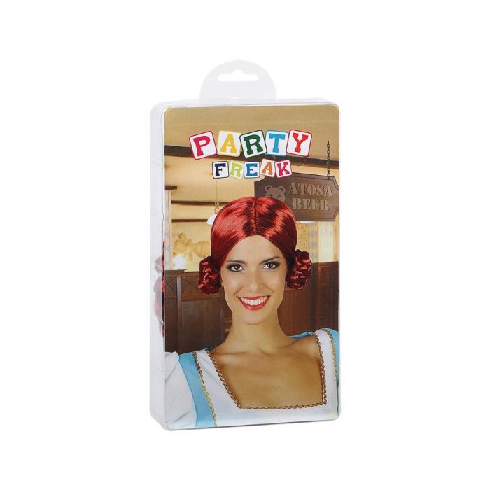 Peluca Tirolesa Pelirroja Con Moños Accesorio Temática Edad Media Adulto