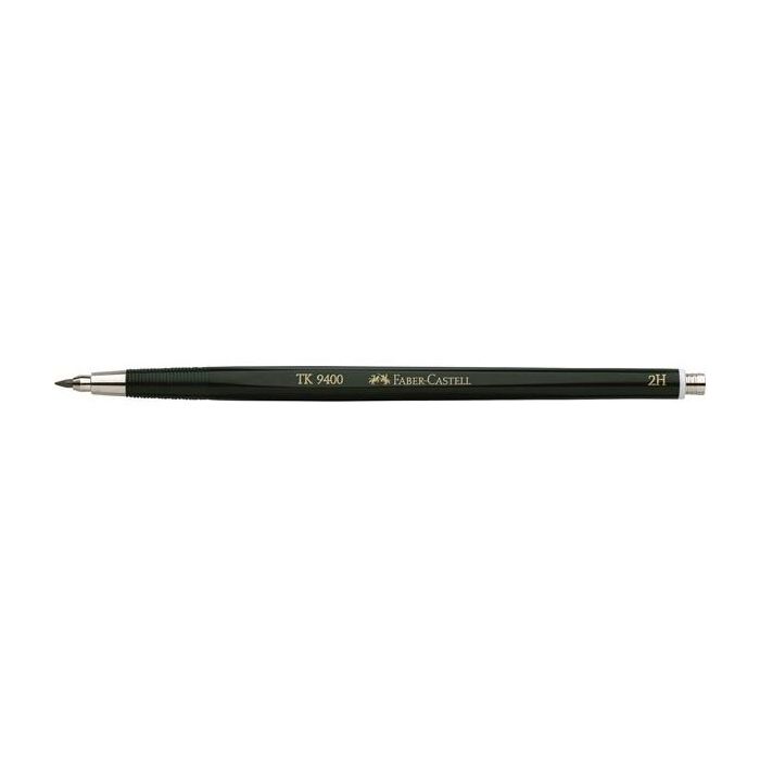 FABER-CASTELL TK 9400 2H 2mm Portaminas Técnico Profesional para Minas 2H Negro