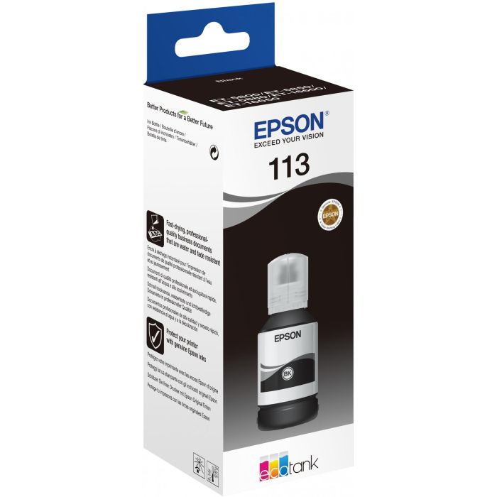 Epson Tinta Negro Ecotank para ET-5850, ET-5800, ET-16650, ET-16600, ET-5880, ET-5170 - 113 1 Epson Tinta Negro Ecotank para ET-5850, ET-5800, ET-16650, ET-16600, ET-5880, ET-5170 - 113 1