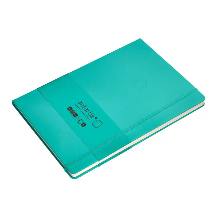 Antartik Cuaderno A4 Tapa Dura con Gomilla, Hojas de Puntos Turquesa, 100 Hojas, 80gr, Certificación FSC 5