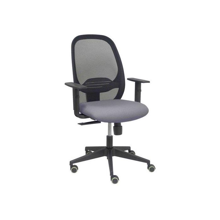 Silla Piqueras Y Crespo Cilanco Negra Uso Intensivo Brazos Regulables Mecanismo Sincro Con Regulador De Tension Refuerzo Lumbar Regulable Ruedas Parquet Respaldo De Malla Negra Y Asiento Tapizado Bali Gris
