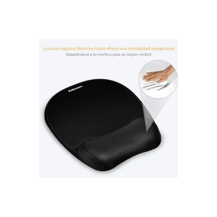 Fellowes Alfombrilla con Reposamuñecas Memory Foam Negro 3 Fellowes Alfombrilla con Reposamuñecas Memory Foam Negro 3