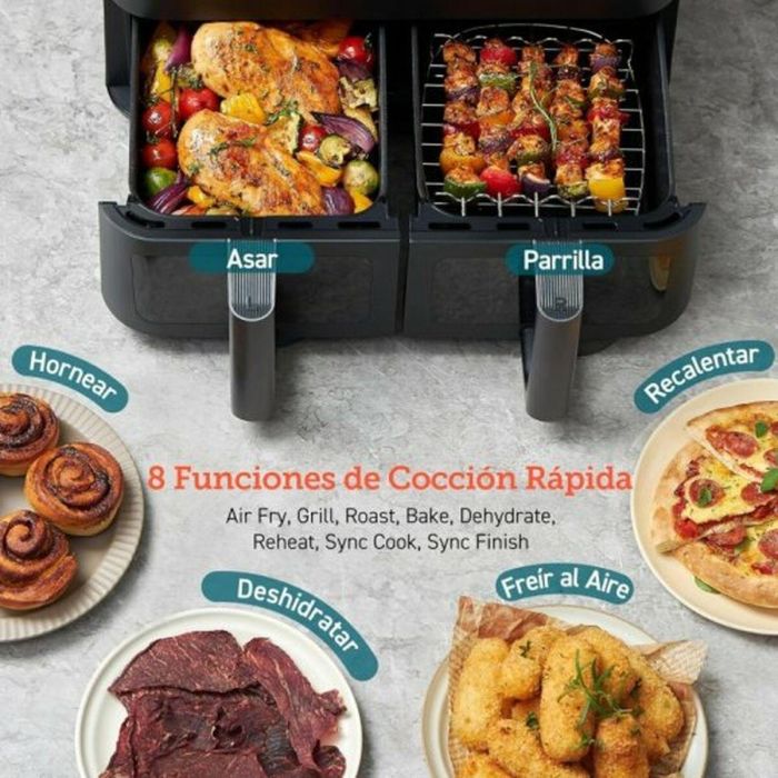 Cosori COS1707381744609 Freidora sin aceite Edición Chef de dos cestas, 8.5 L, 2 cestas, 8 programas, 1750 W, Negra 5 Cosori COS1707381744609 Freidora sin aceite Edición Chef de dos cestas, 8.5 L, 2 cestas, 8 programas, 1750 W, Negra 5