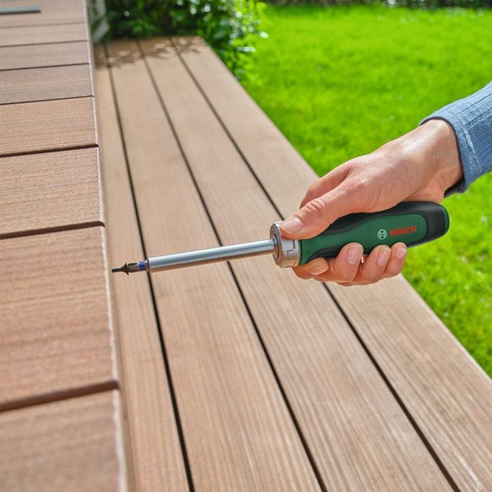 Bosch Destornillador de Trinquete con Punta, Mecanismo de 36 Dientes, Portapuntas Magnético, Mango de Agarre Suave 2 Bosch Destornillador de Trinquete con Punta, Mecanismo de 36 Dientes, Portapuntas Magnético, Mango de Agarre Suave 2