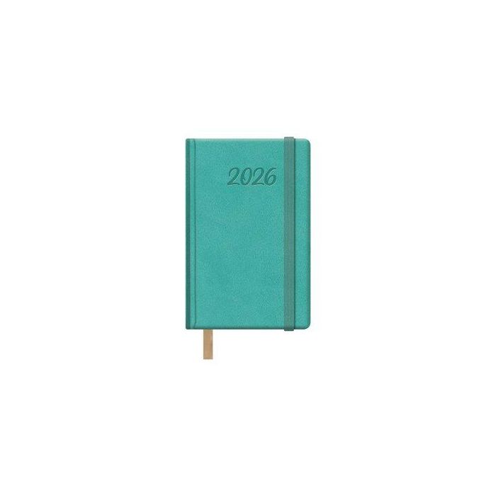 Agenda Anual (2026) Dohe Samba Cosida Tapa Extra Polipiel Con Goma 85X130 S/V Verde Menta