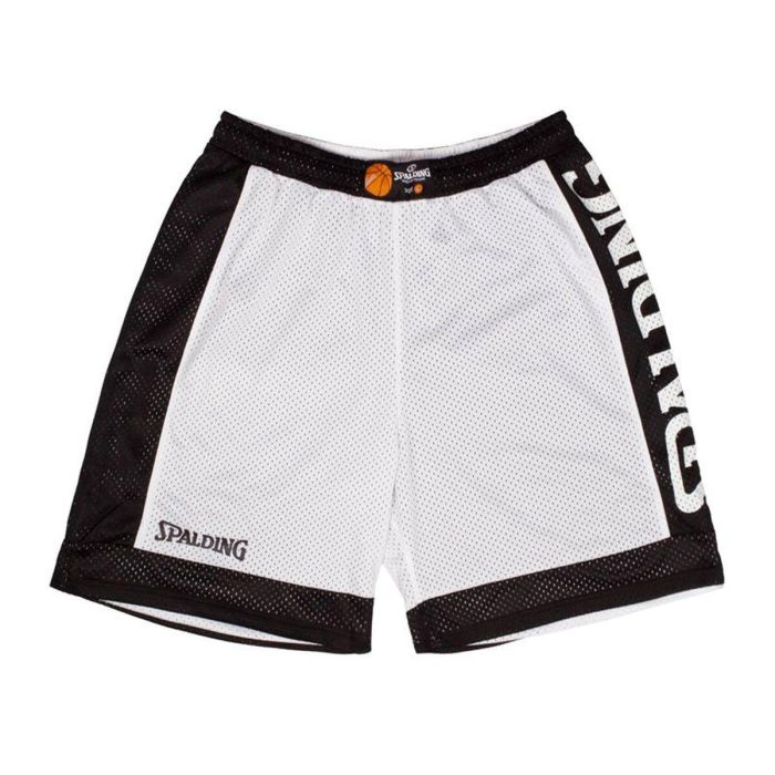 Pantalones Cortos de Baloncesto para Hombre Spalding Blanco Negro Reversible 1