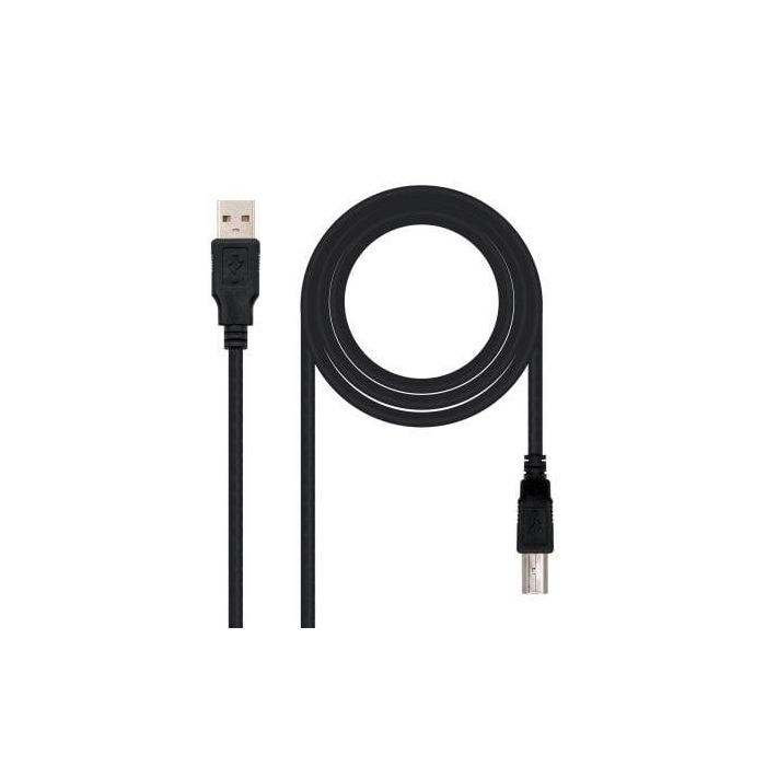 Nanocable 10.01.0102-BK Cable USB 2.0 para Impresora, USB A Macho a USB B Macho, 1 metro, Negro 1
