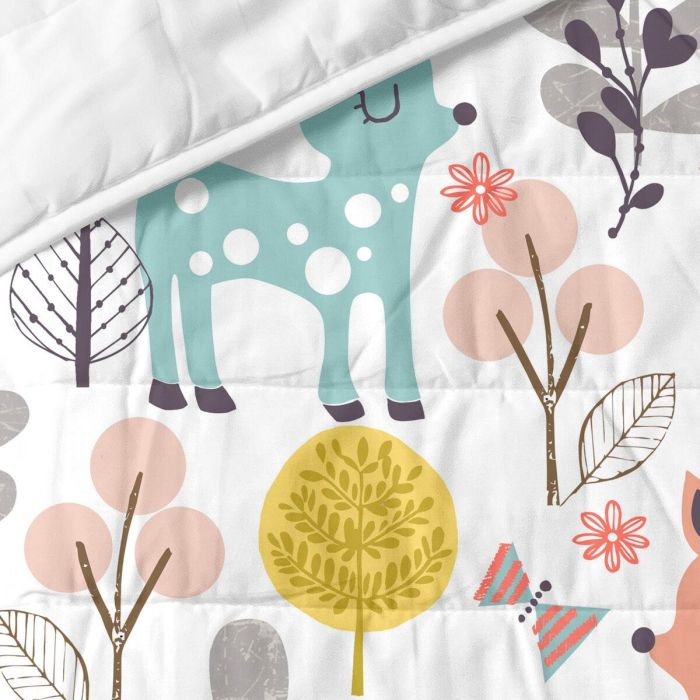 Colcha HappyFriday Moshi Moshi Multicolor 180 x 260 cm Ciervo Bosque 3