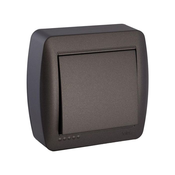 Solera Conmutador / interruptor de superficie 10ax 250v~ serie mural, color grafito, 74x72x28 mm