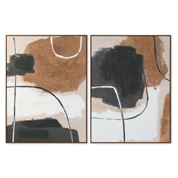 Cuadro Home ESPRIT Blanco Marrón Negro Abstracto Urbano 90 x 4 x 120 cm (2 Unidades) 1 Cuadro Home ESPRIT Blanco Marrón Negro Abstracto Urbano 90 x 4 x 120 cm (2 Unidades) 1