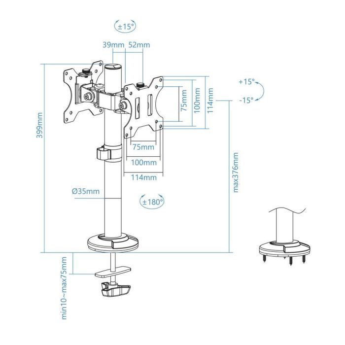 TOOQ SOPORTE MESA 2 PANTALLAS GIRA INCLI 17-32 NEGRO 3 TOOQ SOPORTE MESA 2 PANTALLAS GIRA INCLI 17-32 NEGRO 3