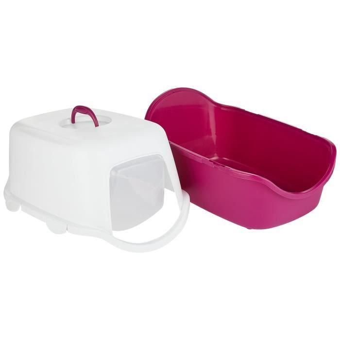 TRIXIE Caja de arena Vico - Tapa - 40 × 40 × 56 cm - Baya y blanco 3 TRIXIE Caja de arena Vico - Tapa - 40 × 40 × 56 cm - Baya y blanco 3