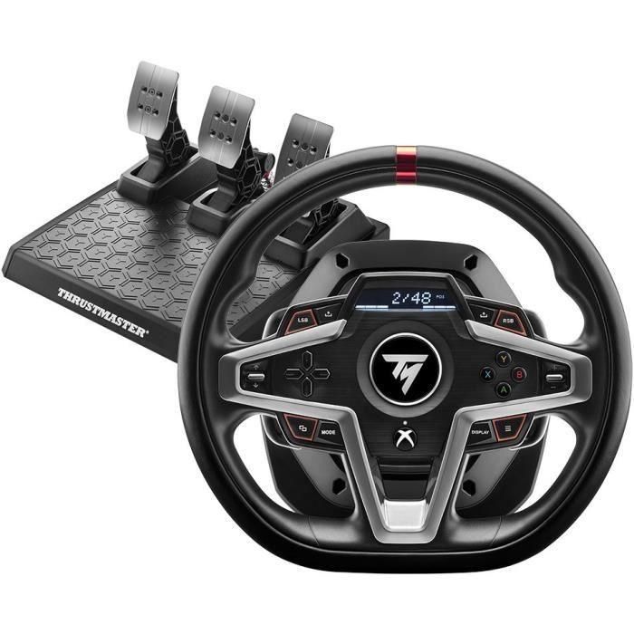 Thrustmaster 4460182 Volante + Pedales para PC, Xbox One, Xbox Series X/S, Negro, USB, Analógico/Digital