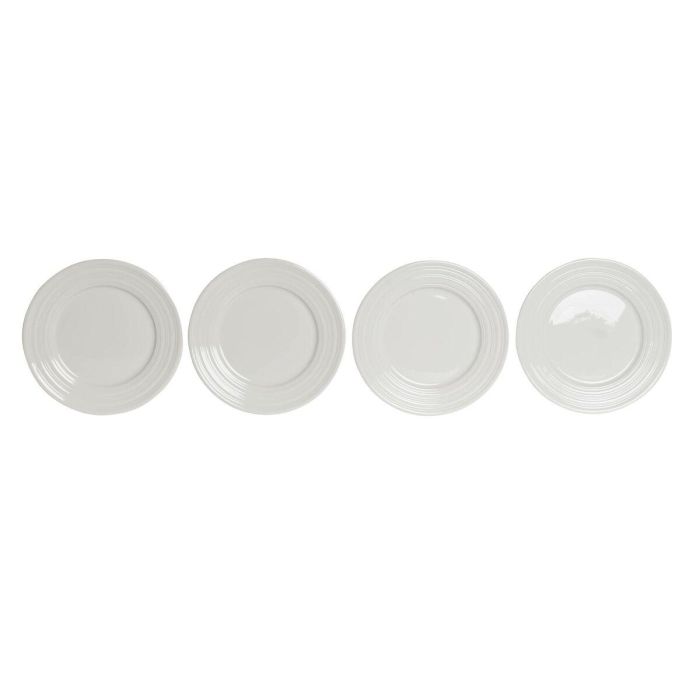 Plato Basicos DKD Home Decor Blanco 19 x 2 x 19 cm Set de 4 1