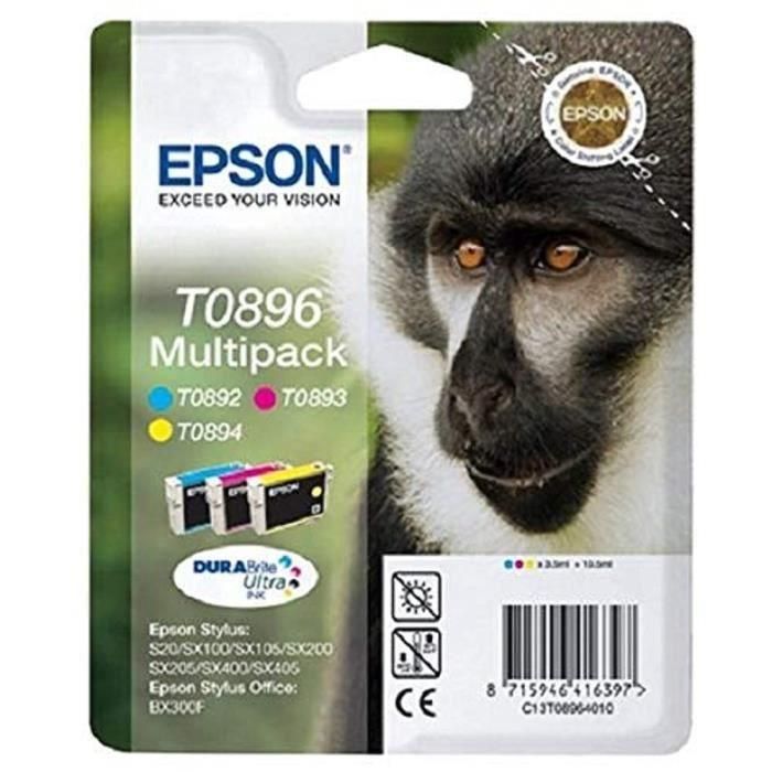 Ink-Jet Epson 895 Multipack Stylus S21- Sx100-Sx105- Sx115-Sx215-Sx218- Sx400-Sx40- Sx415 Bx300 Negro 1