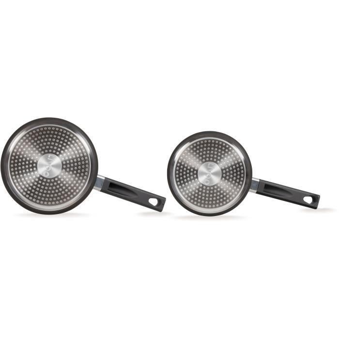 Livoo MEP154N Juego de 2 cacerolas Antiadherente sin PFOA ni PFOS, Mango de silicona, Todo tipo de fuegos (incluida inducción) 2