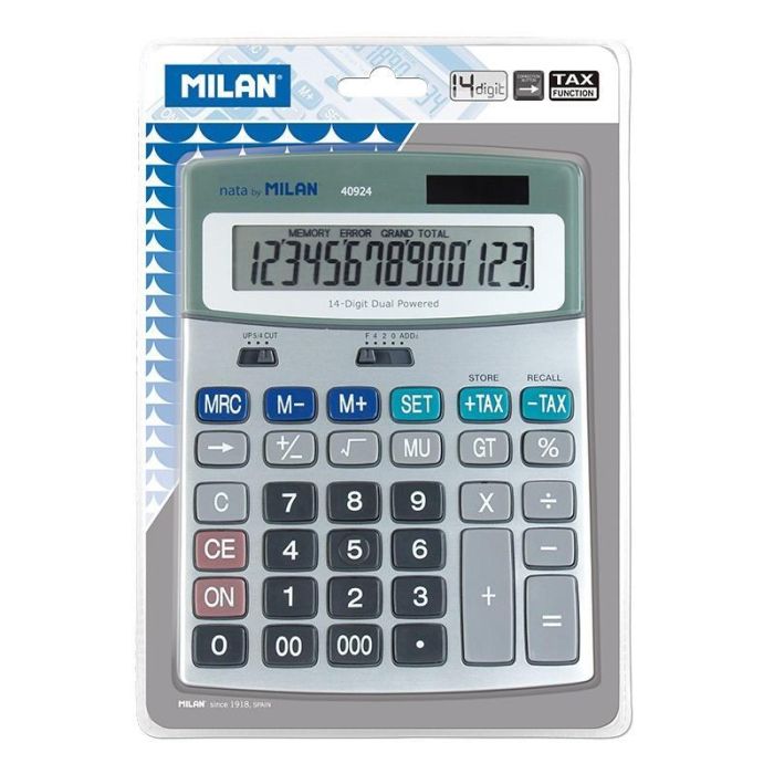 Milan Calculadora Metálica 14 Digitos Dual Blister Milan Calculadora Metálica 14 Digitos Dual Blister