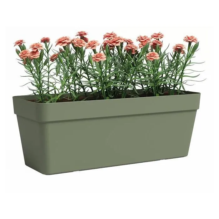 Artevasi 5600442846614 Jardinera de Plástico Verde Ceniza Rectangular L49.9 x D20 x H18.1cm 1