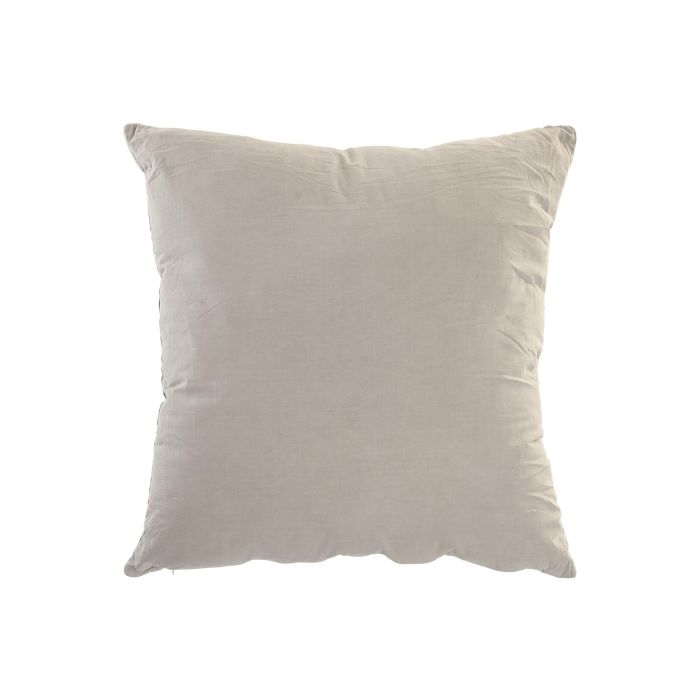 DKD Home Decor Cojín Boho Decorativo Beige 60x60 cm, de Poliéster con Cierre Cremallera y Acabado Lavado a la Piedra, Pack de 2 Unidades