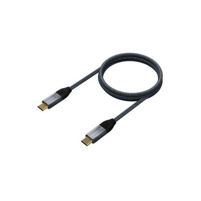 AISENS - Cable USB 3.2 GEN2x2 ALUMINIO 20GBPS 8K@30HZ 5A 100W E-MARK, TIPO USB-C/M-USB-C/M, GRIS, 1.5M 1