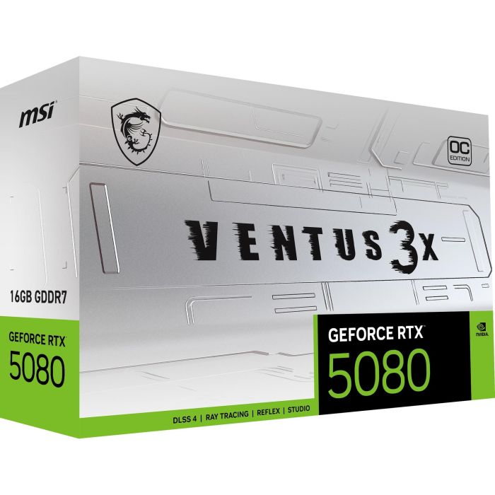 MSI VENTUS 3X OC WHITE NVIDIA GeForce RTX 5080 Tarjeta Gráfica 16GB GDDR7, 3 Ventiladores, PCI Express 5.0 1 MSI VENTUS 3X OC WHITE NVIDIA GeForce RTX 5080 Tarjeta Gráfica 16GB GDDR7, 3 Ventiladores, PCI Express 5.0 1