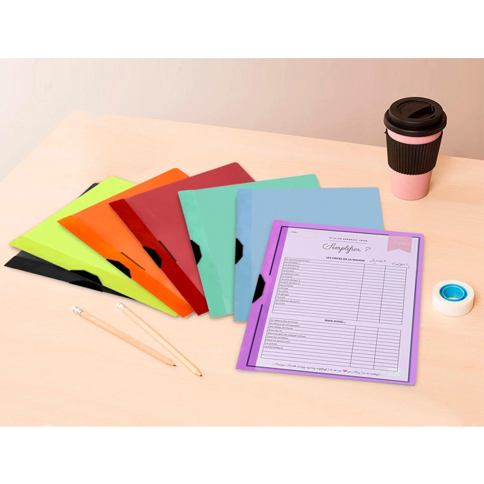 Liderpapel 35365 Carpeta Dossier con Pinza Lateral Negro Polipropileno DIN A4 para 30 Hojas con Pinza Deslizante 5