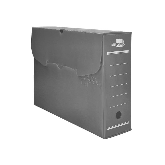 Caja Archivo Definitivo Plastico Liderpapel Gris 387x275x105 mm 5 unidades 3