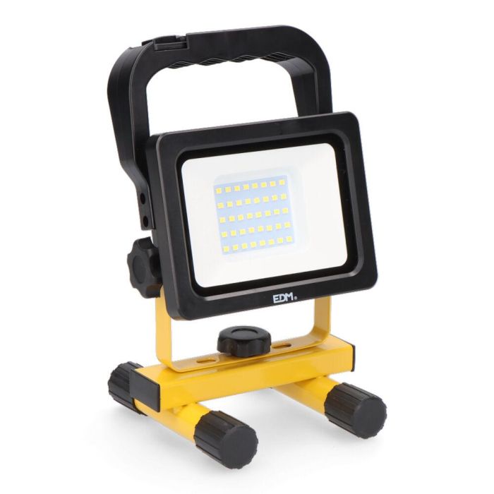 Edm Foco led recargable 20w 2000lm 6500k, IP54, CRI80, con 2 Baterías 18650 2000mah, Carga USB-C 2