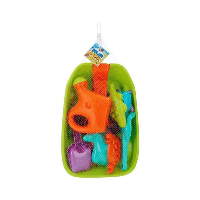 Color Baby Vagoneta de Playa 40 cm con Pala, Rastrillo, Regadera y 5 Moldes 3