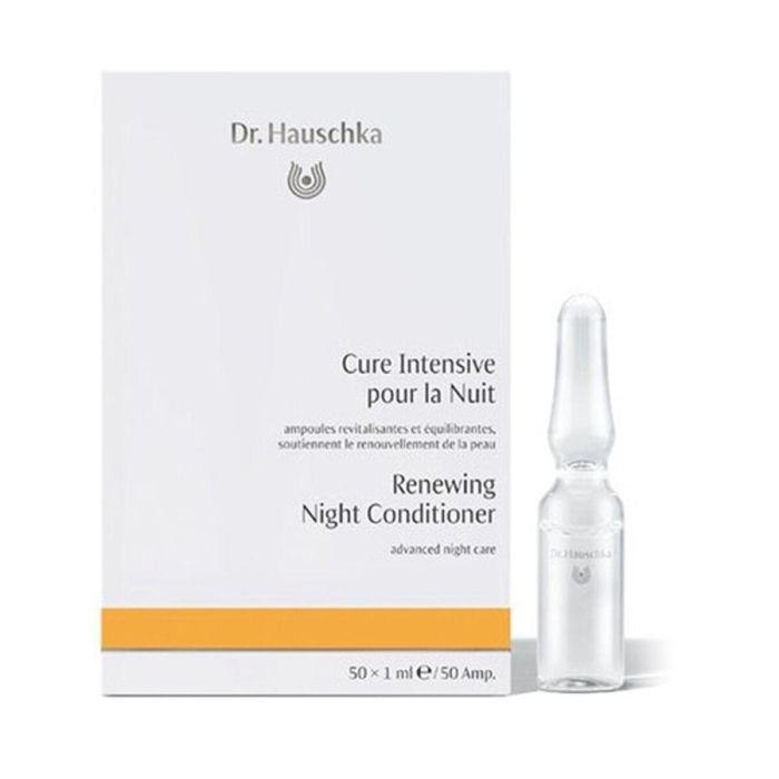 Dr. Hauschka Cura Cutánea Noche Ampollas Hidratantes Efecto Flash para Todo Tipo de Pieles, 50 ampollas x 1 ml