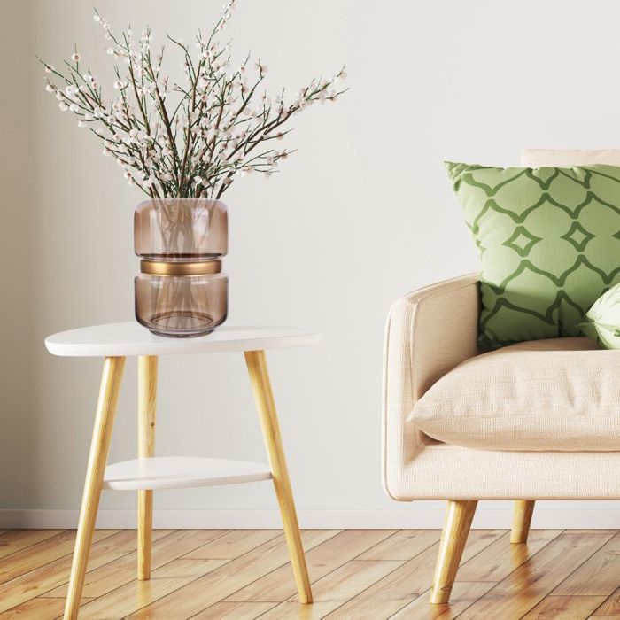 Home Deco Factory Jarrón Marrón-Dorado Vidrio Altura 20,5 cm 5