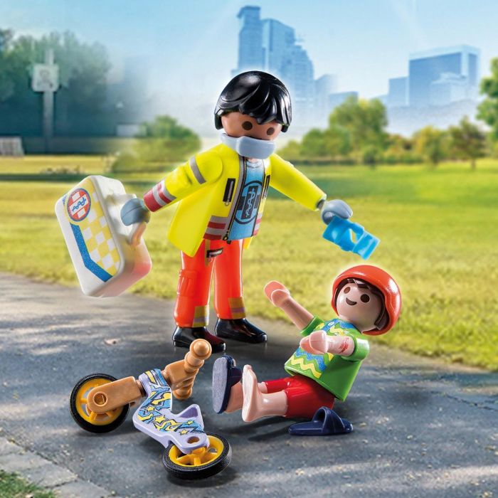 Playmobil Paramédico con Paciente 71245 City Life Juguete para Niños y Niñas a partir de 4 años 2