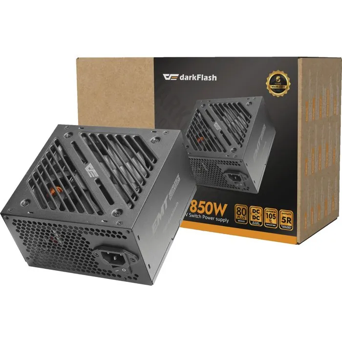 Darkflash DFEMT850BK - Fuente de Alimentación para PC EMT no modular 850 W 80 Plus Bronze